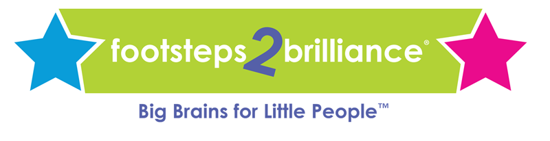 Footsteps 2 Brilliance logo. Big Brains for Little People.