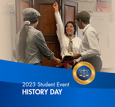 2023 Student Events. History Day students during performance of historical moment.