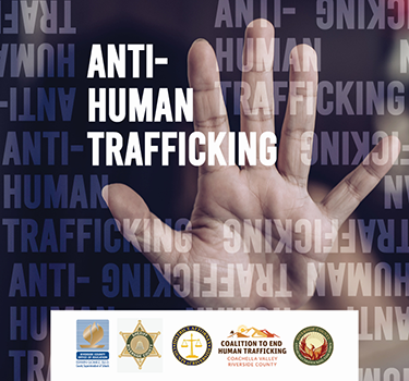 Anti-Human Trafficking. Hand held up as a stop signal