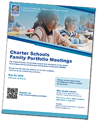 Charter Schools Family Portfolio Meeting Flyer