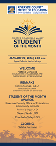 January 24 Student of the Month Program