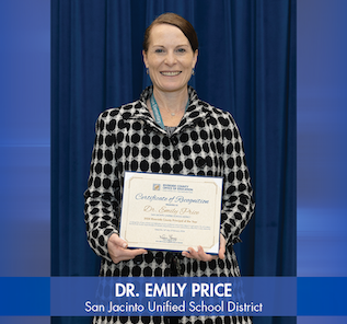 Dr. Emily Price Named 2024 Riverside County Principal of the Year