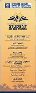 Greater Coachella Valley Student Of The Month Program