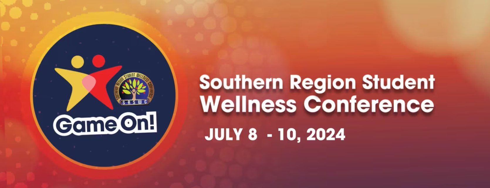 Southern Region Student Wellness Conference. Game On logo. July 8-10, 2024
