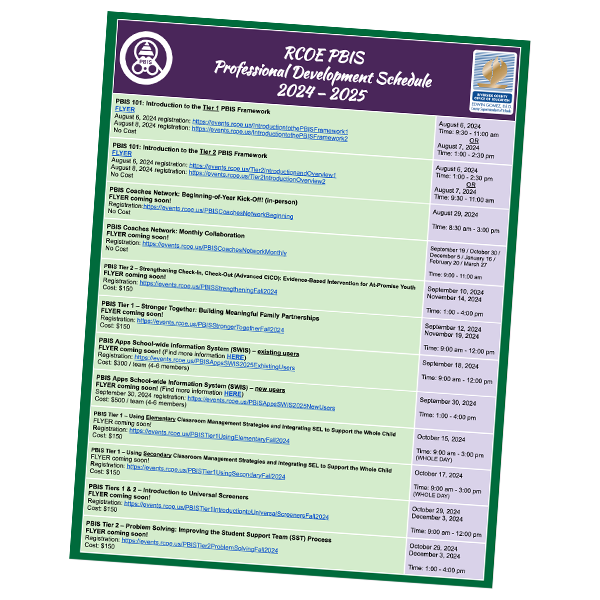 PBIS Schedule 24-25 Thumbnail