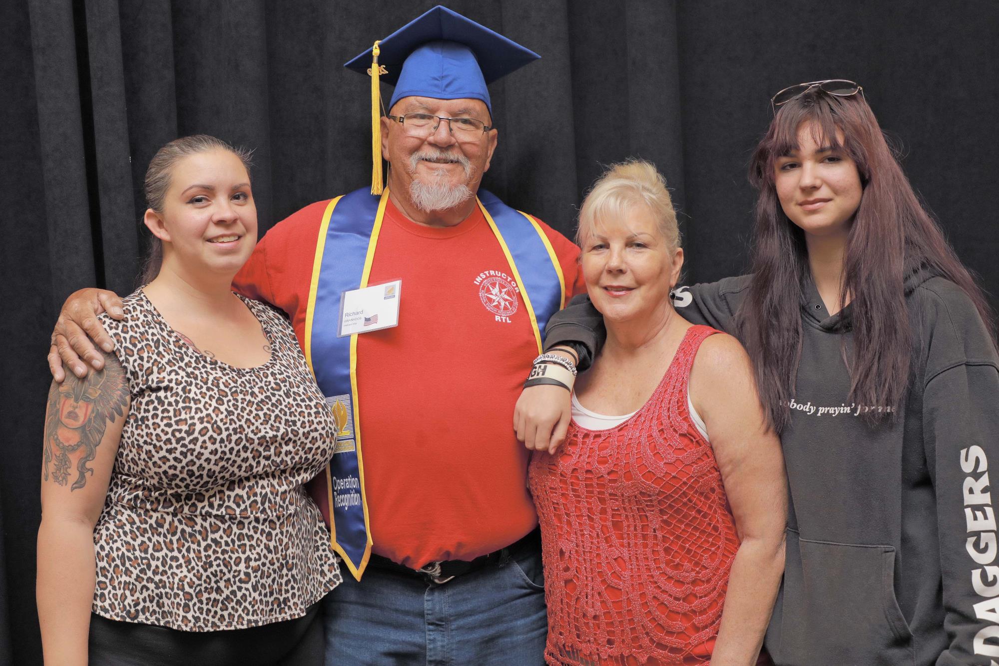 Veteran Richard Granados poses with family members