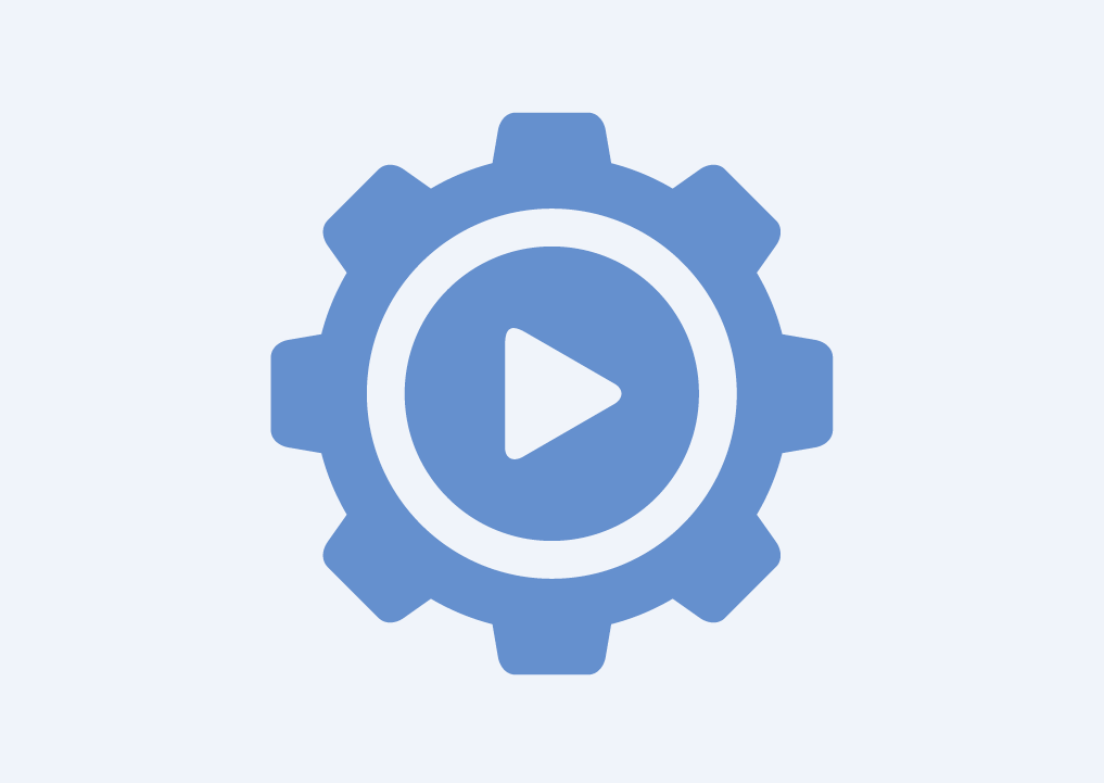 Cogwheel with play button