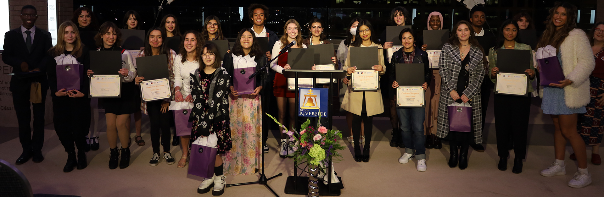 Teen Poet Laureate finalists pose with honors at formal event